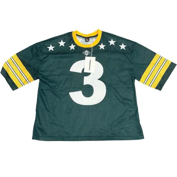 imHappyPromise Other - imHappyPromise HappyAF Green Bay Packers Inspired Mesh Oversized FootballJersey